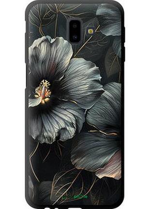 Чехол на samsung galaxy j6 plus 2018 черные цветы "6031b-1586-2448"