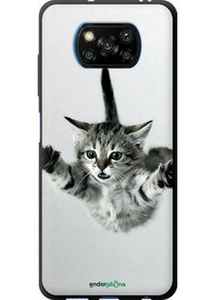 Чехол на xiaomi poco x3 pro летящий котёнок "2322b-2938-2448"
