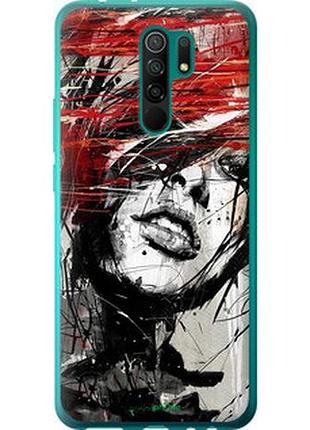Чехол на xiaomi redmi 9 лицо девушки "1162u-2019-2448"