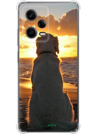Чехол на xiaomi redmi note 12 pro 5g закат и собака "3966sp-2932-2448"