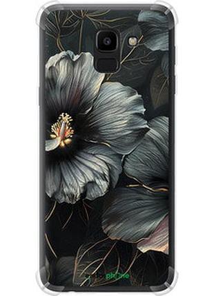 Чехол на samsung galaxy j6 2018 черные цветы "6031sp-1486-2448"