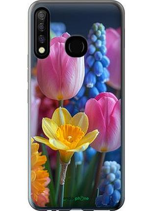 Чехол на tecno camon 12 cc7 весенние цветы "6058u-2432-2448"