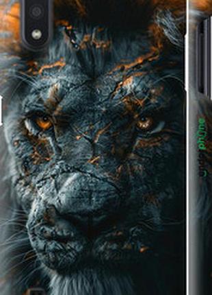 Чехол на samsung galaxy a01 a015f пламенный лев "6153m-1842-2448"