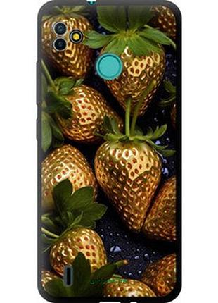 Чехол на tecno pop 5 bd2p золотая клубника "5637b-2412-2448"
