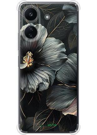 Чехол на xiaomi redmi 13c черные цветы "6031sp-3410-2448"
