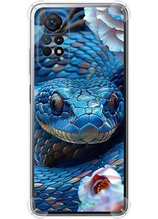 Чехол на xiaomi redmi note 11s 4g blue snake "6079sp-3936-2448"