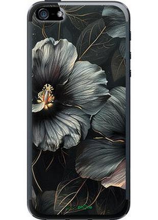 Чехол на iphone 5s черные цветы "6031u-21-2448"