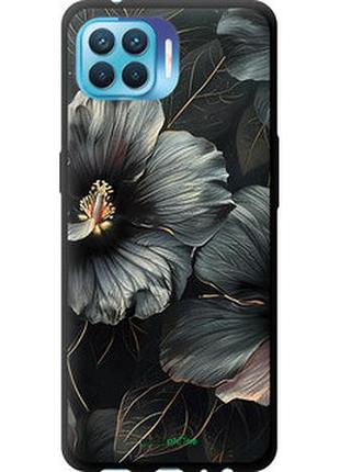 Чехол на oppo a93 черные цветы "6031b-2185-2448"