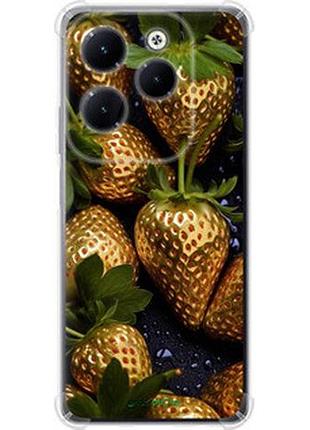 Чехол на infinix hot 40 pro золотая клубника "5637sp-3736-2448"