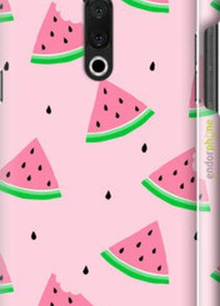 Чехол на meizu 15 plus розовый арбуз "4314m-1473-2448"