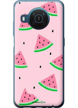 Чехол на nokia x20 розовый арбуз "4314u-2532-2448"