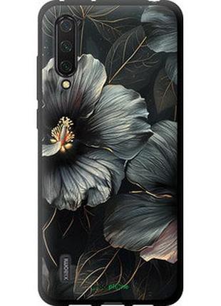 Чохол на xiaomi mi cc9 чорні квіти "6031b-1747-2448"