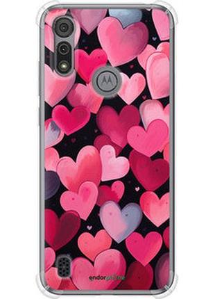 Чехол на motorola e6s сердечки 4 "5662sp-2001-2448"
