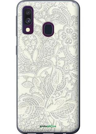 Чехол на samsung galaxy a40 2019 a405f белое кружево "4383t-1672-2448"