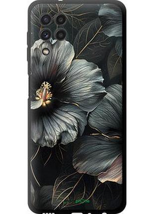 Чехол на samsung galaxy a22 a225f черные цветы "6031b-2270-2448"