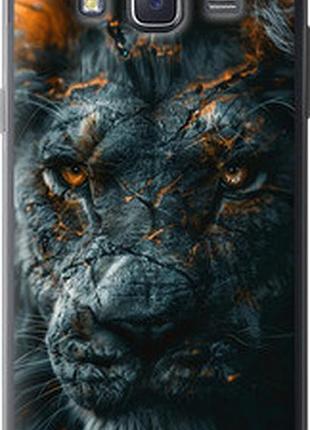 Чехол на samsung galaxy j5 (2015) j500h пламенный лев "6153u-100-2448"