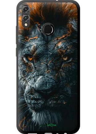 Чехол на huawei honor 8x пламенный лев "6153b-1596-2448"
