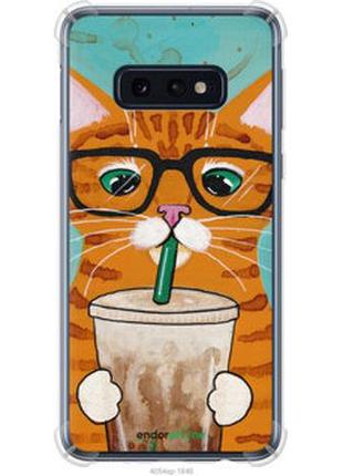 Чехол на samsung galaxy s10e зеленоглазый кот в очках "4054sp-1646-2448"