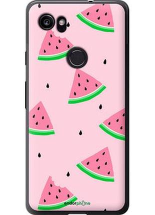 Чехол на google pixel 2 xl розовый арбуз "4314t-1643-2448"