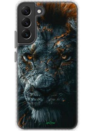 Чехол на samsung galaxy s22 plus пламенный лев "6153pc-2495-2448"