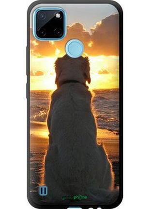 Чехол на realme c25y закат и собака "3966b-2553-2448"