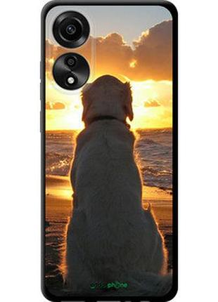 Чехол на oppo a78 4g закат и собака "3966b-3142-2448"