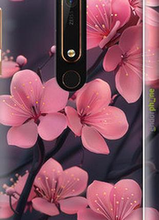 Чохол на nokia 6 2018 пурпурова сакура "6075m-1386-2448"
