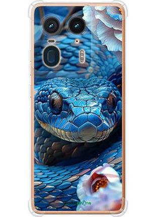 Чехол на motorola moto x50 ultra blue snake "6079sp-3866-2448"