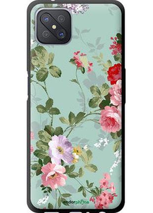 Чехол на oppo reno 4 z цветочные обои 2 "862b-2278-2448"