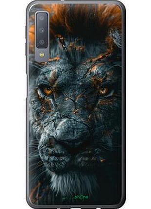 Чехол на samsung galaxy a7 (2018) a750f пламенный лев "6153u-1582-2448"