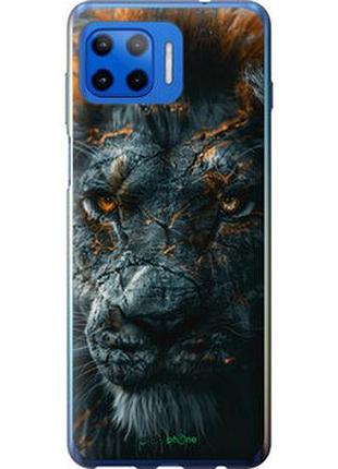 Чехол на motorola moto g plus пламенный лев "6153u-2202-2448"