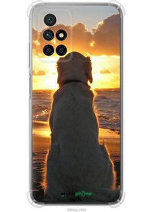 Чехол на xiaomi redmi 10 закат и собака "3966sp-2488-2448"