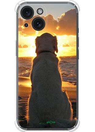 Чехол на iphone 15 закат и собака "3966sp-3075-2448"