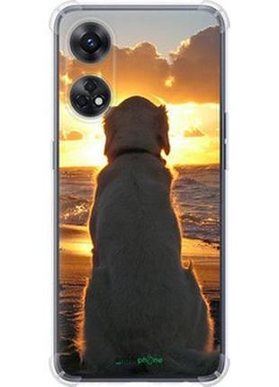 Чехол на oppo reno8 t закат и собака "3966sp-2969-2448"