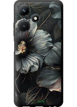Чехол на infinix hot 30i черные цветы "6031b-3045-2448"
