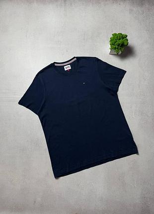 Футболка чоловіча tommy hilfiger оригінал преміальна темно синя