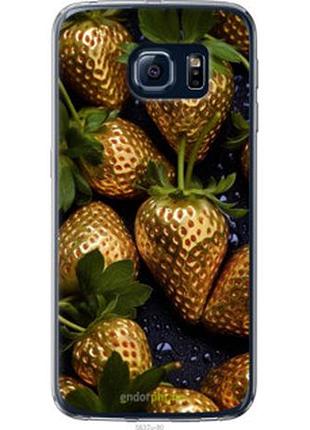 Чехол на samsung galaxy s6 g920 золотая клубника "5637u-80-2448"