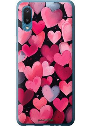 Чехол на samsung galaxy a02 a022g сердечки 4 "5662u-2260-2448"