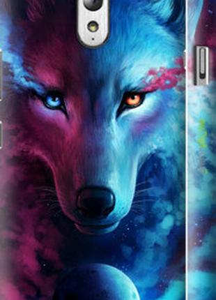 Чехол на lenovo vibe p1m арт-волк "3999m-154-2448"