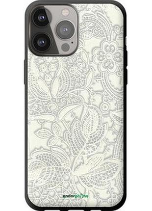 Чехол на iphone 13 pro max белое кружево "4383b-2371-2448"