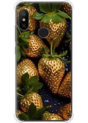 Чехол на xiaomi redmi 6 pro золотая клубника "5637sp-1595-2448"