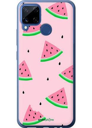 Чехол на realme c15 розовый арбуз "4314u-2063-2448"