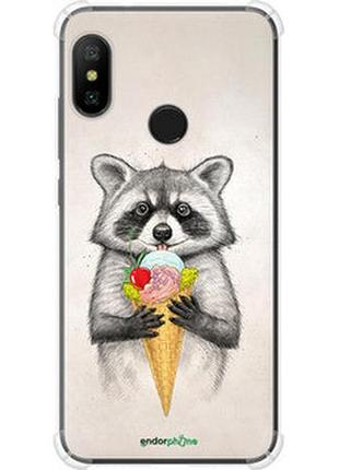 Чехол на xiaomi redmi 6 pro енотик с мороженым "4602sp-1595-2448"