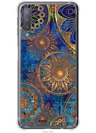 Чехол на samsung galaxy a7 (2018) a750f золотой узор "678sp-1582-2448"