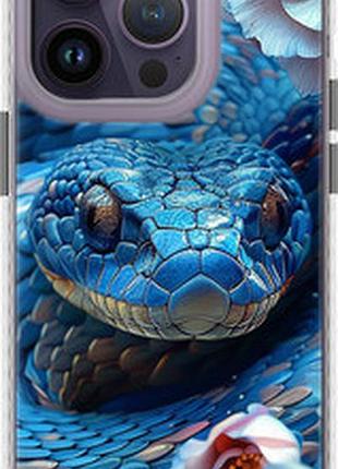 Чехол на iphone 14 pro blue snake "6079pm-2646-2448"