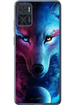 Чехол на motorola moto e22 арт-волк "3999u-2974-2448"