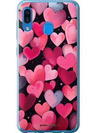 Чехол на samsung galaxy a30 2019 a305f сердечки 4 "5662t-1670-2448"