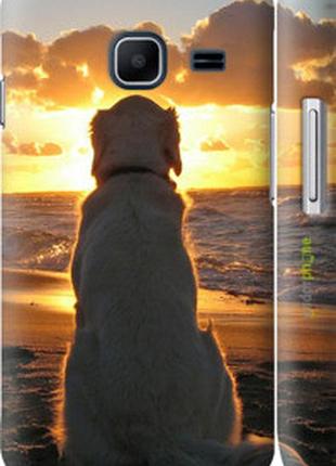 Чехол на samsung galaxy j1 mini j105h закат и собака "3966m-258-2448"