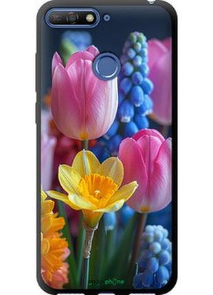 Чехол на huawei honor 7a pro весенние цветы "6058b-1440-2448"