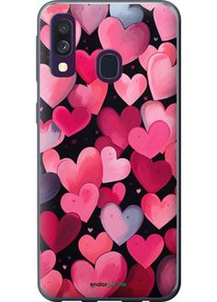Чехол на samsung galaxy a40 2019 a405f сердечки 4 "5662t-1672-2448"